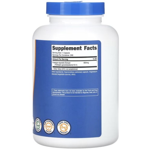 Nutricost, Фадогия Агрестис (Fadogia Agrestis), 600 мг, 240 капсул ...